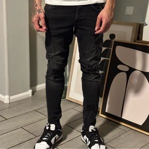 ZARA Black Distressed Denim